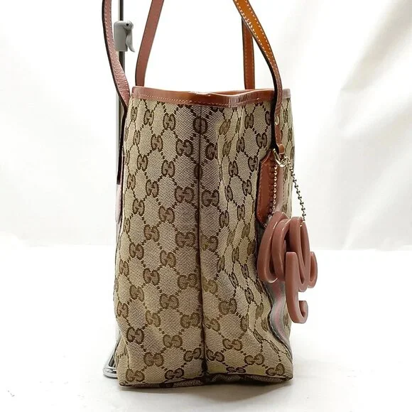 Authentic Gucci Brown Canvas Tote Bag mn390-112725